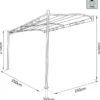 Gazebo Pergola Addossato 3,5x2,5 m Metallo Antracite Telo Ecrù