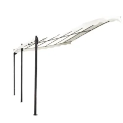 Gazebo Pergola Addossato 3x4 m Metallo Antracite Telo Ecrù