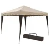 Gazebo Pieghevole Beige 3x3 m Struttura Acciaio Telo Poliestere