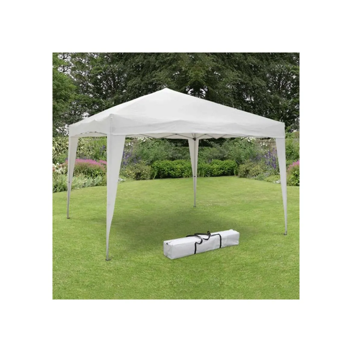 Gazebo Pieghevole 3x3 Bianco Richiudibile a Fisarmonica Pop Up Acciaio