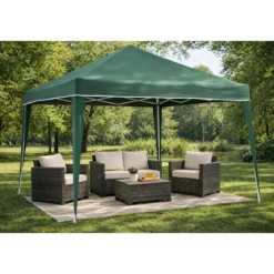 Gazebo 3x2 mt Pieghevole Verde da Giardino Richiudibile con Borsa