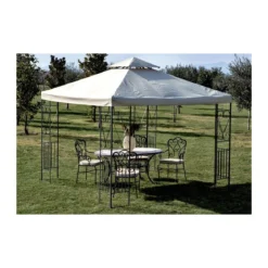 Gazebo 3x3 Nero in Acciaio da Esterno per Giardino Impermeabile Telo Terrazzo