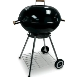 Giardino Barbecue Tondo 56cm Carbone Legna Carbonella Carrello Griglia Grigliata