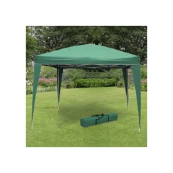Giardino Gazebo Verde Richiudibile Fisarmonica 3x3 Pop Up Ombra Pieghevole Sacca