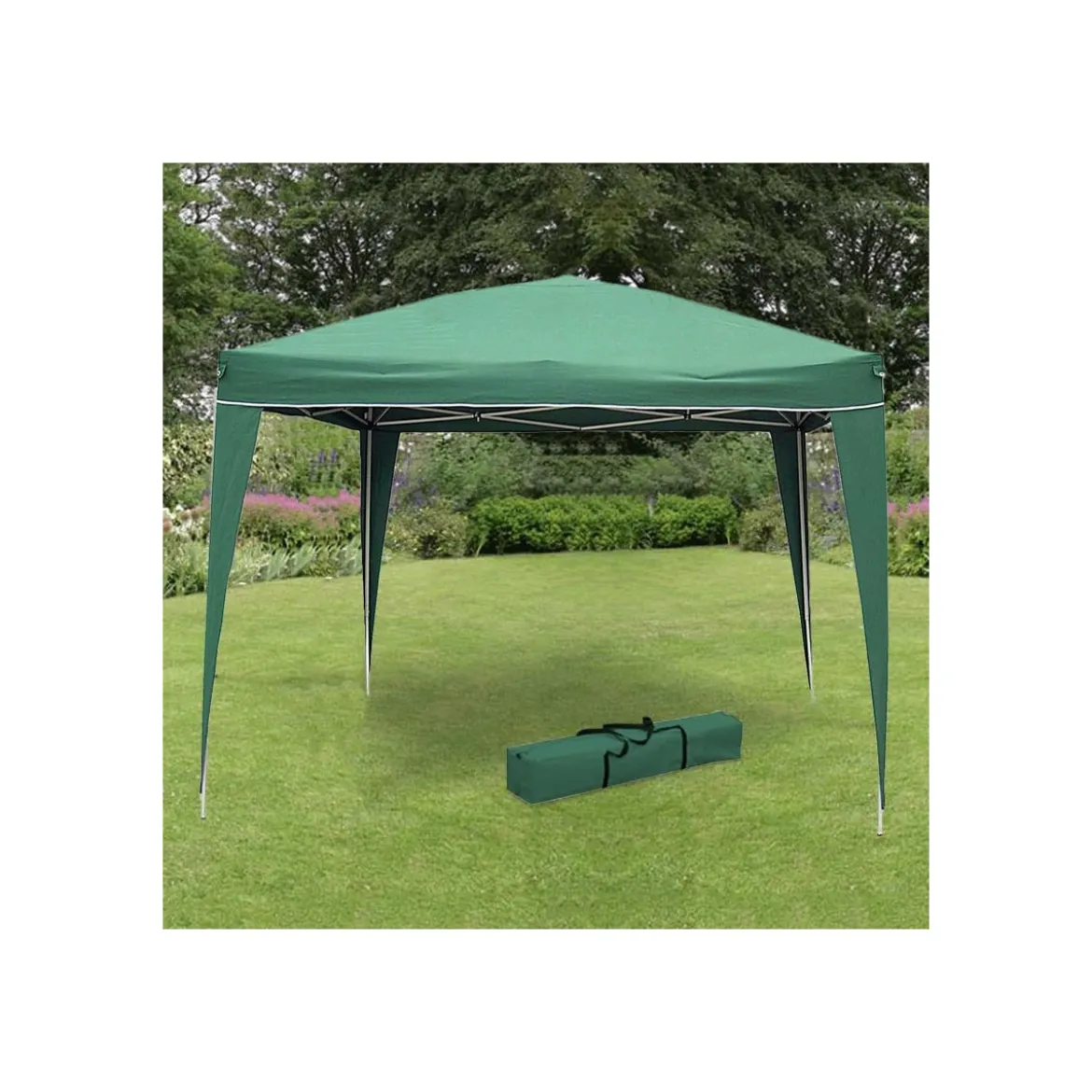 Giardino Gazebo Verde Richiudibile Fisarmonica 3x3 Pop Up Ombra Pieghevole Sacca