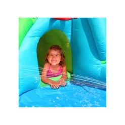 Giochi Gonfiabile Acquatico Bambini Coccodrillo Scivolo Canestro Spruzzi Acqua