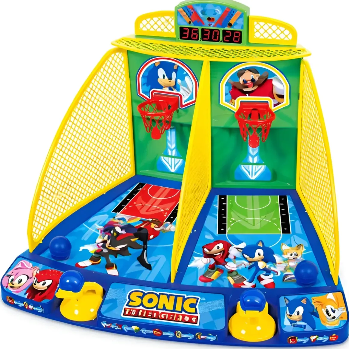 Gioco Arcade da Tavolo per Bambini Sonic Basket Elettronico Luci Suoni