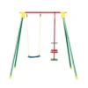 Gioco Giardino Altalena Acciaio Kiko 3 Cavalluccio Biposto 1 Seggiolino Seduta