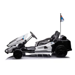 Go Kart Bianco Auto Elettrica Ruote Macchina per Bambino a Batteria 24 V