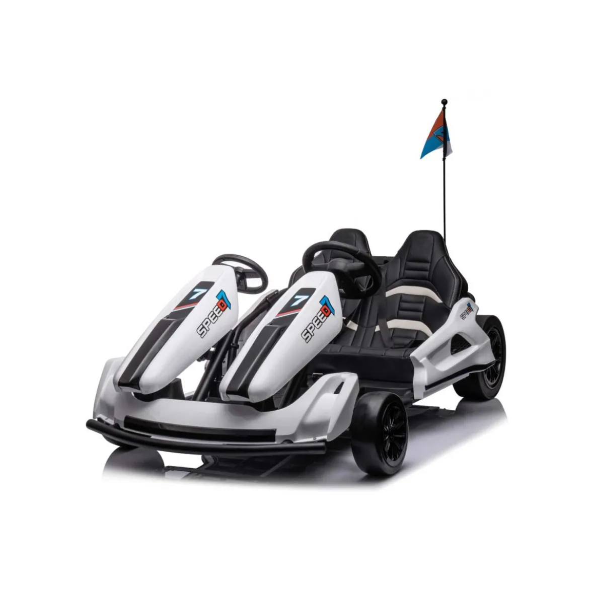 Go Kart Bianco Auto Elettrica Ruote Macchina per Bambino a Batteria 24 V