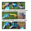 Gonfiabile per Bambini Unicorno Interattivo con Luci Musica Scivolo Pompa Aria