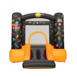 Gonfiabile per Bambini Unicorno Interattivo con Luci Musica Scivolo Pompa Aria