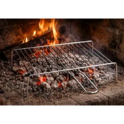 Graticola 30x30 per Barbecue Camino Caminetto Griglia Cottura In Acciaio Cromato
