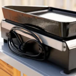Griglia Elettrica 2500W Piastra Ghisa da Tavolo con Copertura Esterno