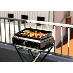 Griglia Elettrica 2500W Piastra Ghisa da Tavolo con Copertura Esterno