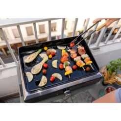 Griglia Elettrica 2500W Piastra Ghisa da Tavolo con Copertura Esterno