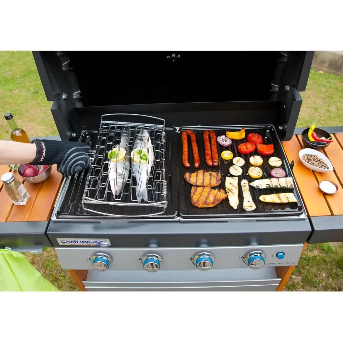 Guanto per Barbecue Campignaz 5 Dita Nero Protezione Calore 250°C