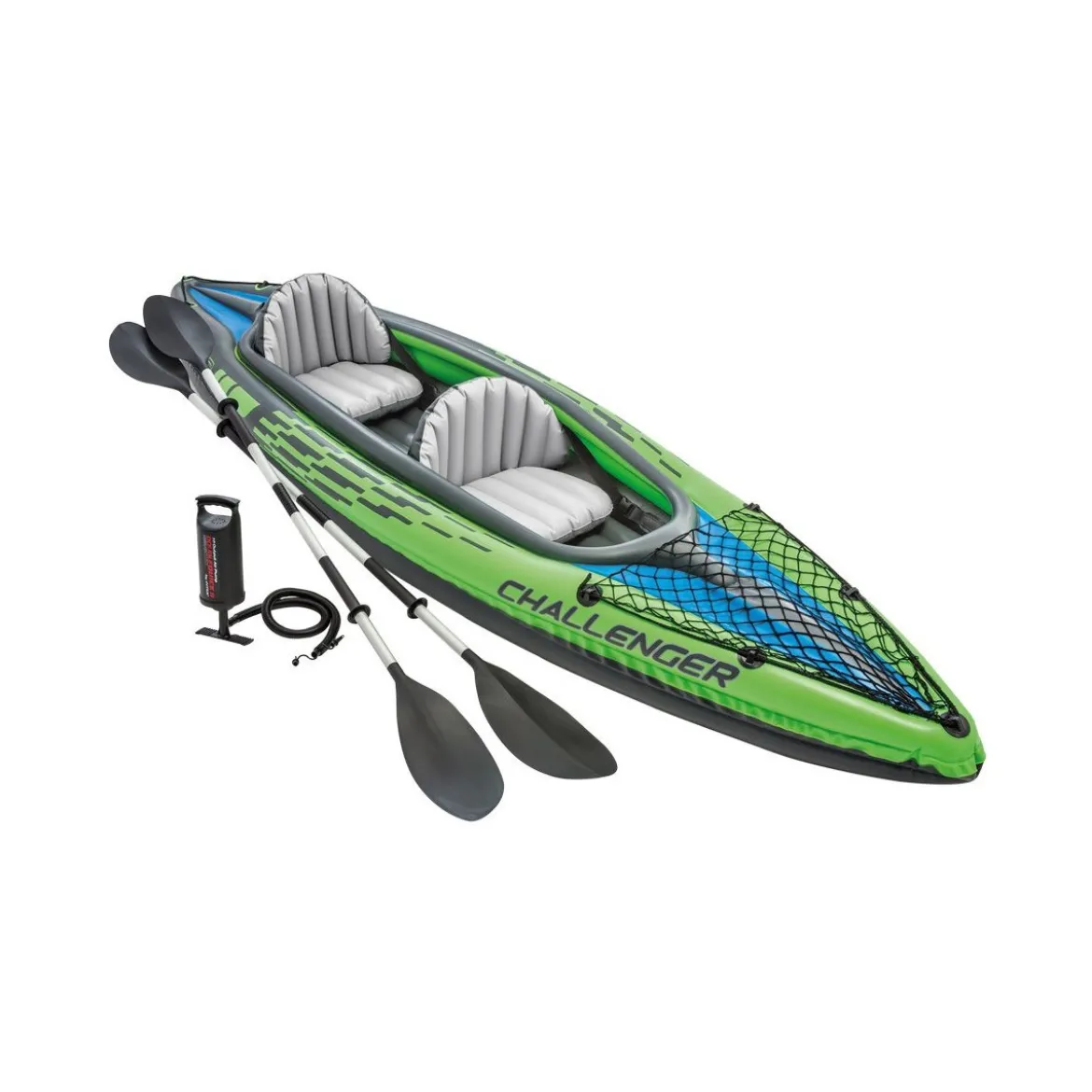 Intex Canoa Kayak Challenger 2 Posti 160 kg Gonfiabile Remi Pagaia da Pesca Mare