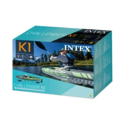 Intex Canoa Kayak 1 posto 100 kg Gonfiabile Pompa Gonfiaggio Remi da Pesca Mare
