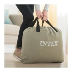 Intex Materasso Singolo Floccato Letto Pompa Integrata Materassino Gonfiabile