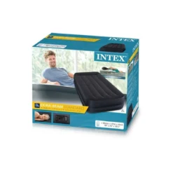 Intex Materasso Singolo Floccato Letto Pompa Integrata Materassino Gonfiabile