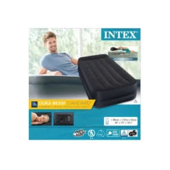 Intex Materasso Singolo Floccato Letto Pompa Integrata Materassino Gonfiabile