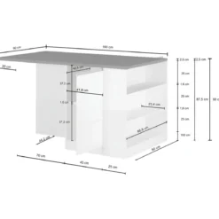 Isola Cucina 2 Ante Antracite Rovere 160x90x90 cm con Vani a Giorno