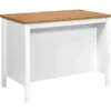 Isola da Cucina Bianco Rovere Tavolo Bar con 3 Cassetti Soft-Close