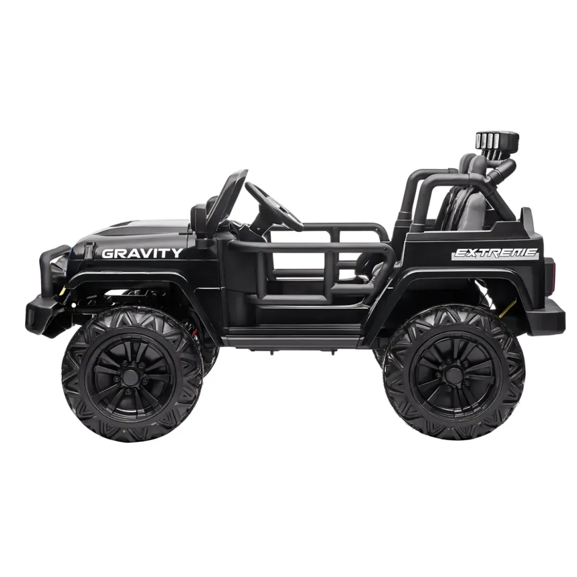 Jeep Elettrica Bambini 12V Gravity Nero Metallizzato 2 Posti Telecomando