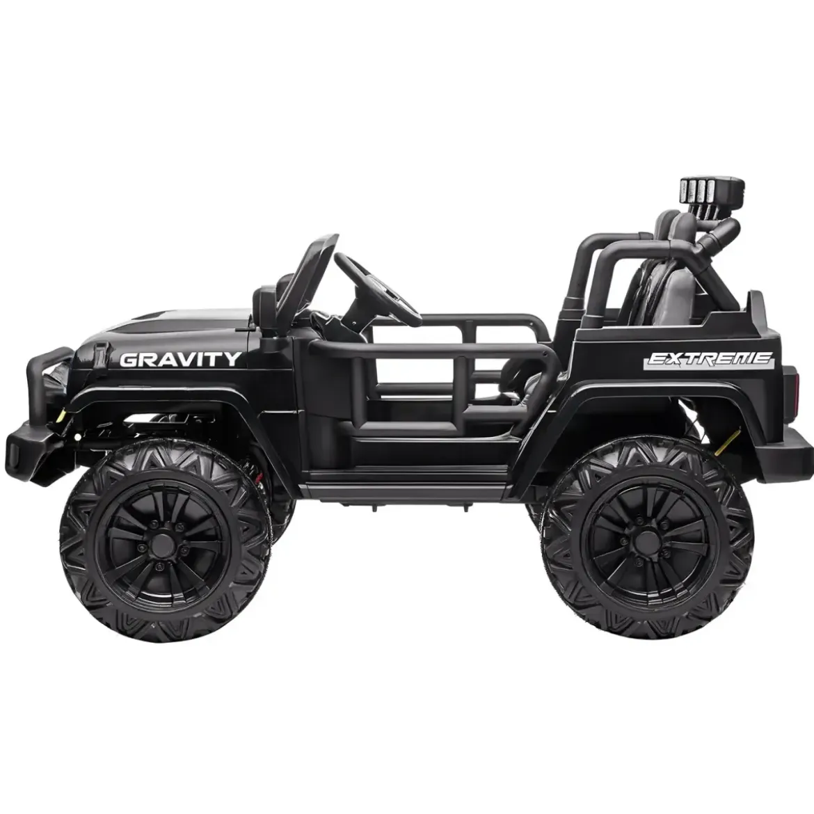 Jeep Elettrica Bambini 12V Gravity Nero Metallizzato 2 Posti Telecomando