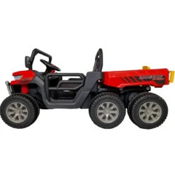 Jeep Elettrica per Bambini 24V Rosso 2 Posti 6 Ruote con MP3 e USB