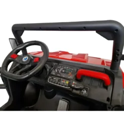 Jeep Elettrica per Bambini 24V Rosso 2 Posti 6 Ruote con MP3 e USB