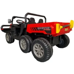 Jeep Elettrica per Bambini 24V Rosso 2 Posti 6 Ruote con MP3 e USB