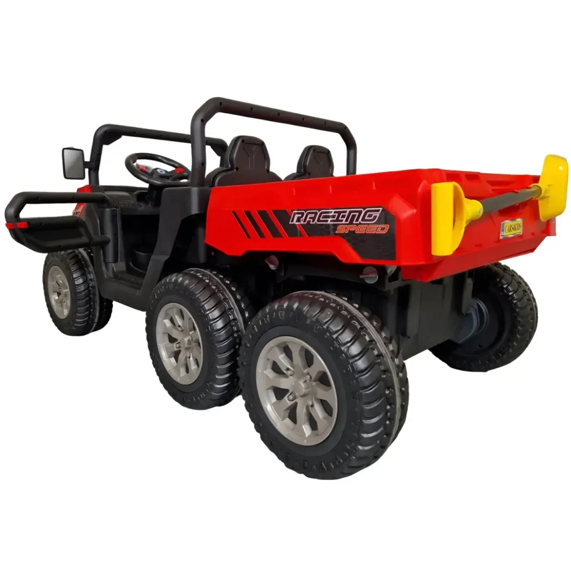 Jeep Elettrica per Bambini 24V Rosso 2 Posti 6 Ruote con MP3 e USB