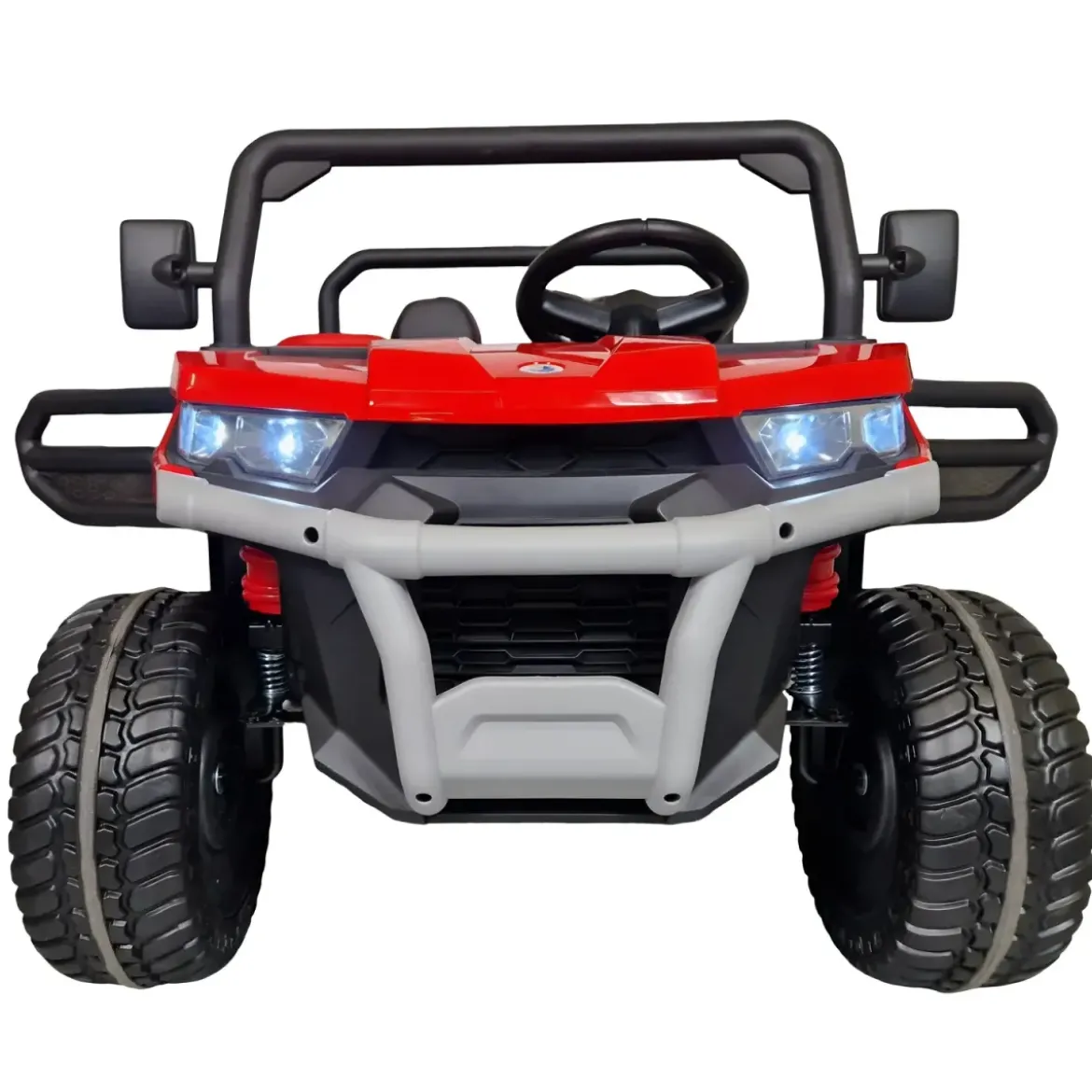 Jeep Elettrica per Bambini 24V Rosso 2 Posti 6 Ruote con MP3 e USB