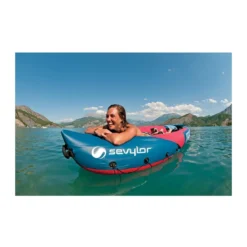 Kayak Gonfiabile 3 Posti Adulti e Bambino per Mare Lago Fiume Canoa Senza Pagaia
