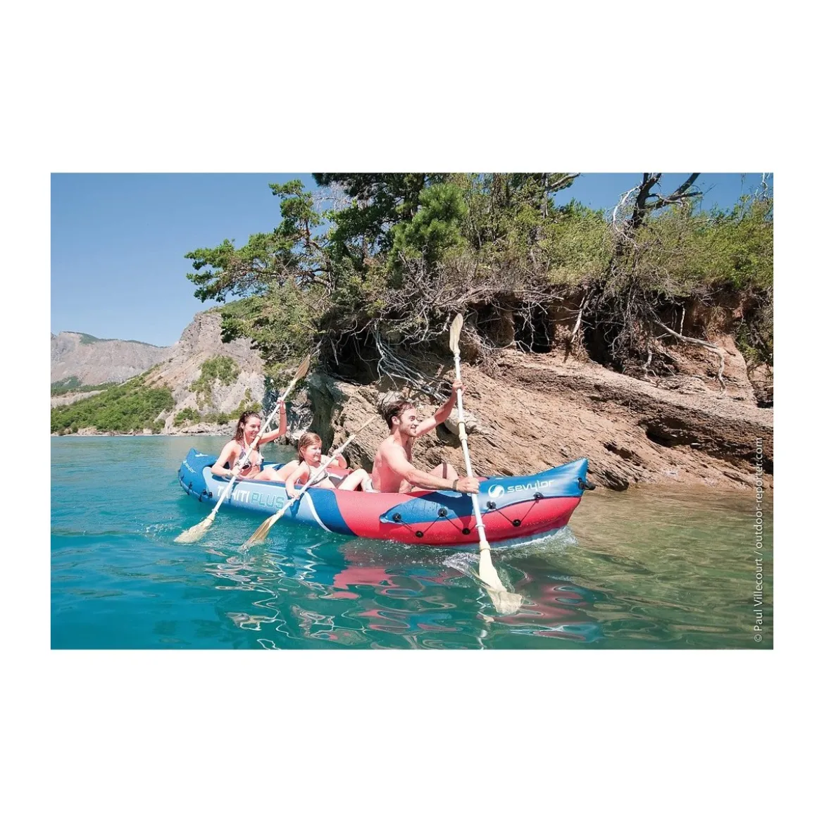 Kayak Gonfiabile 3 Posti Adulti e Bambino per Mare Lago Fiume Canoa Senza Pagaia