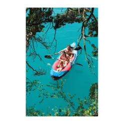 Kayak Gonfiabile 3 Posti Adulti e Bambino per Mare Lago Fiume Canoa Senza Pagaia