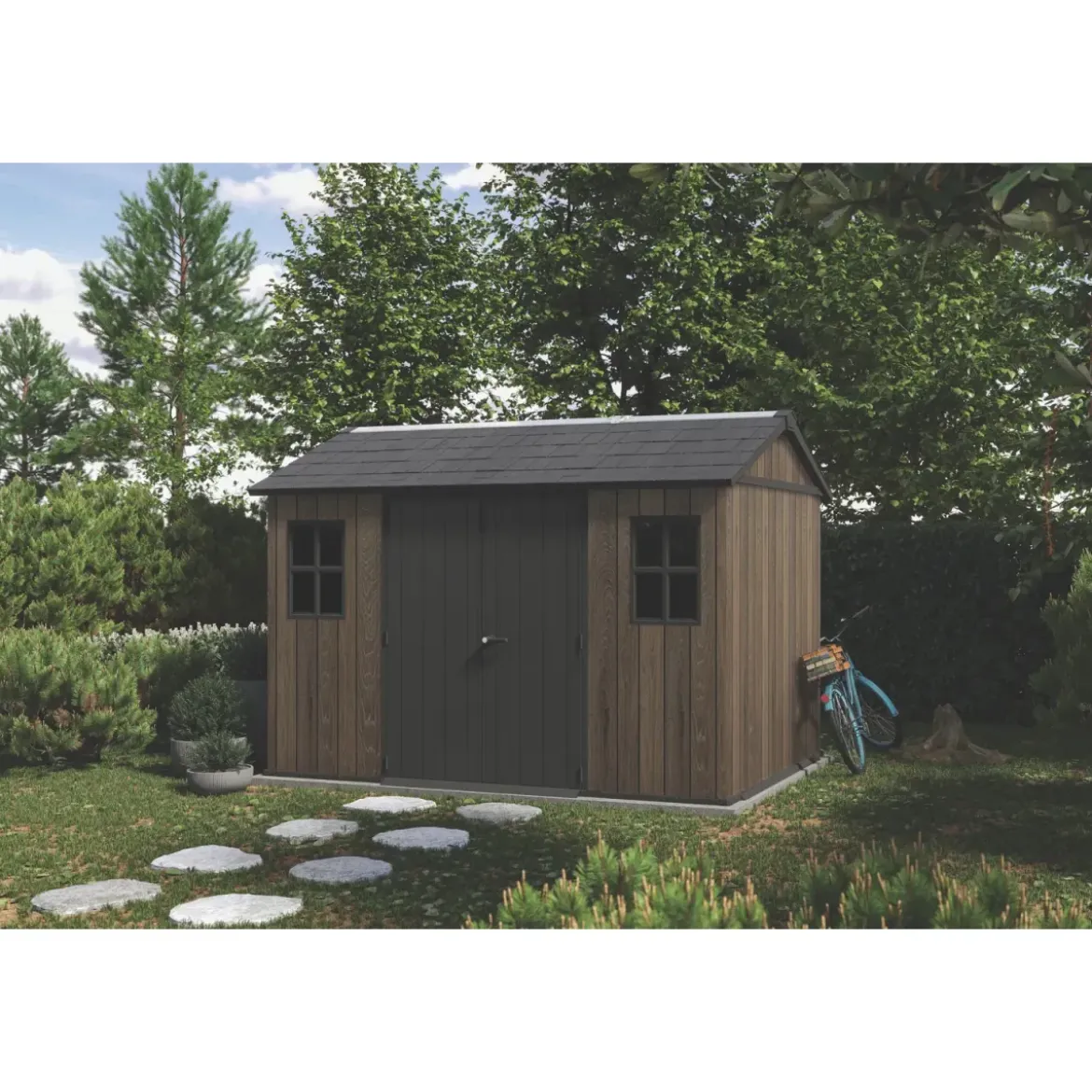 Keter Apex Casetta da Giardino Resina Effetto Legno 350x230x246 cm