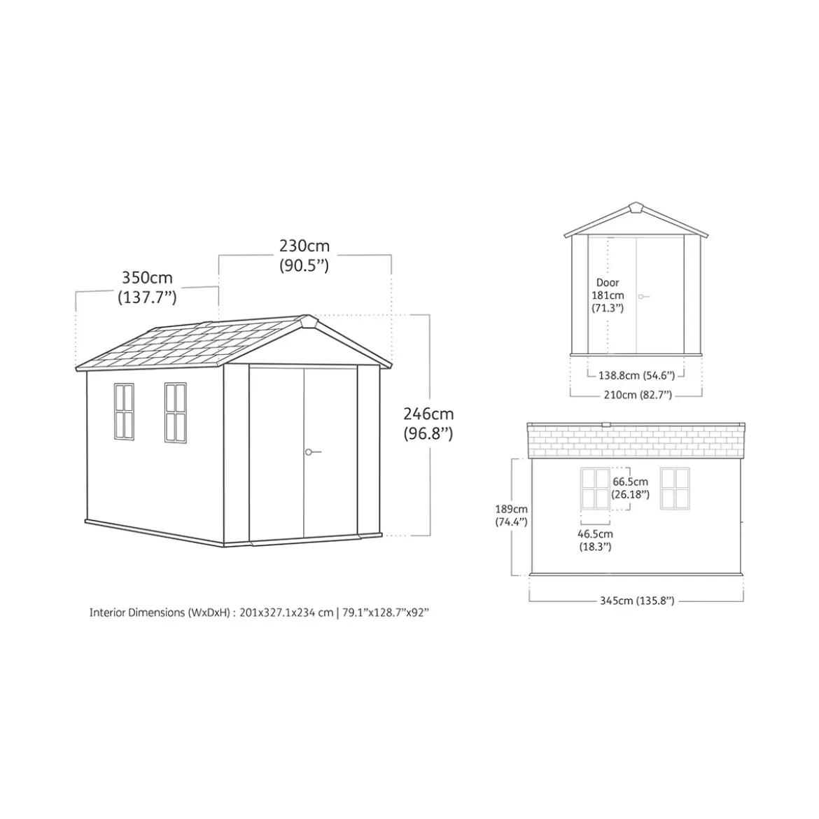 Keter Apex Casetta da Giardino Resina Effetto Legno 350x230x246 cm
