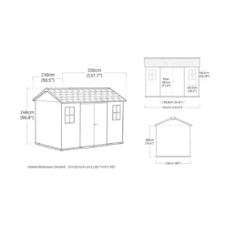 Keter Apex Casetta da Giardino Resina Effetto Legno 350x230x246 cm