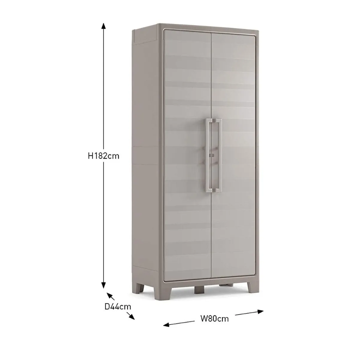 Keter Armadio Alto Beige Porta Scope Ripiani in Resina Mobiletto Antipioggia per Esterno