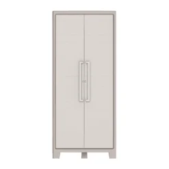 Keter Armadio Alto Beige Porta Scope Ripiani in Resina Mobiletto Antipioggia per Esterno