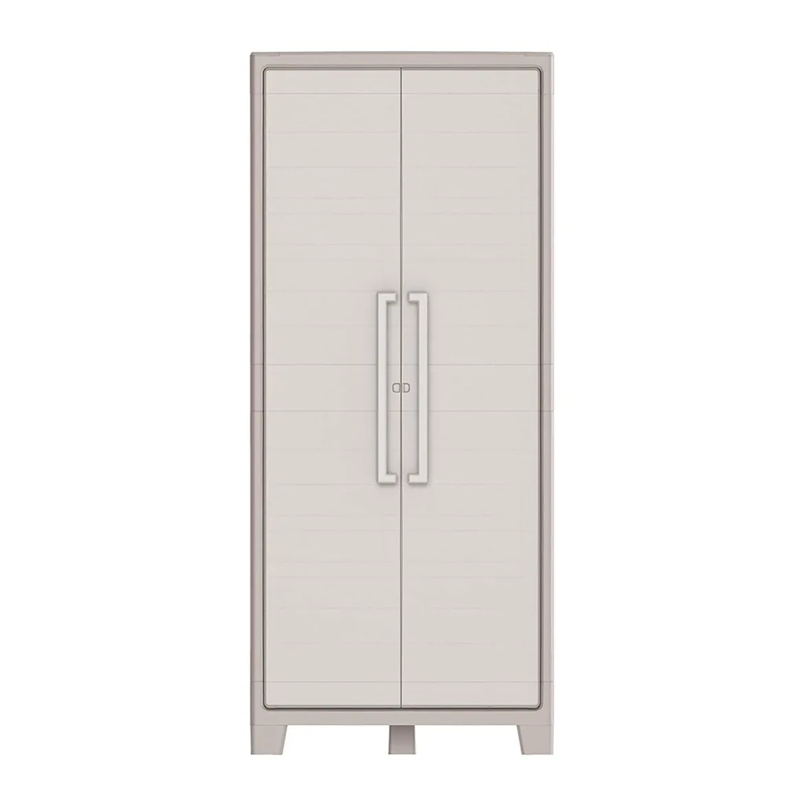 Keter Armadio Alto Beige Porta Scope Ripiani in Resina Mobiletto Antipioggia per Esterno