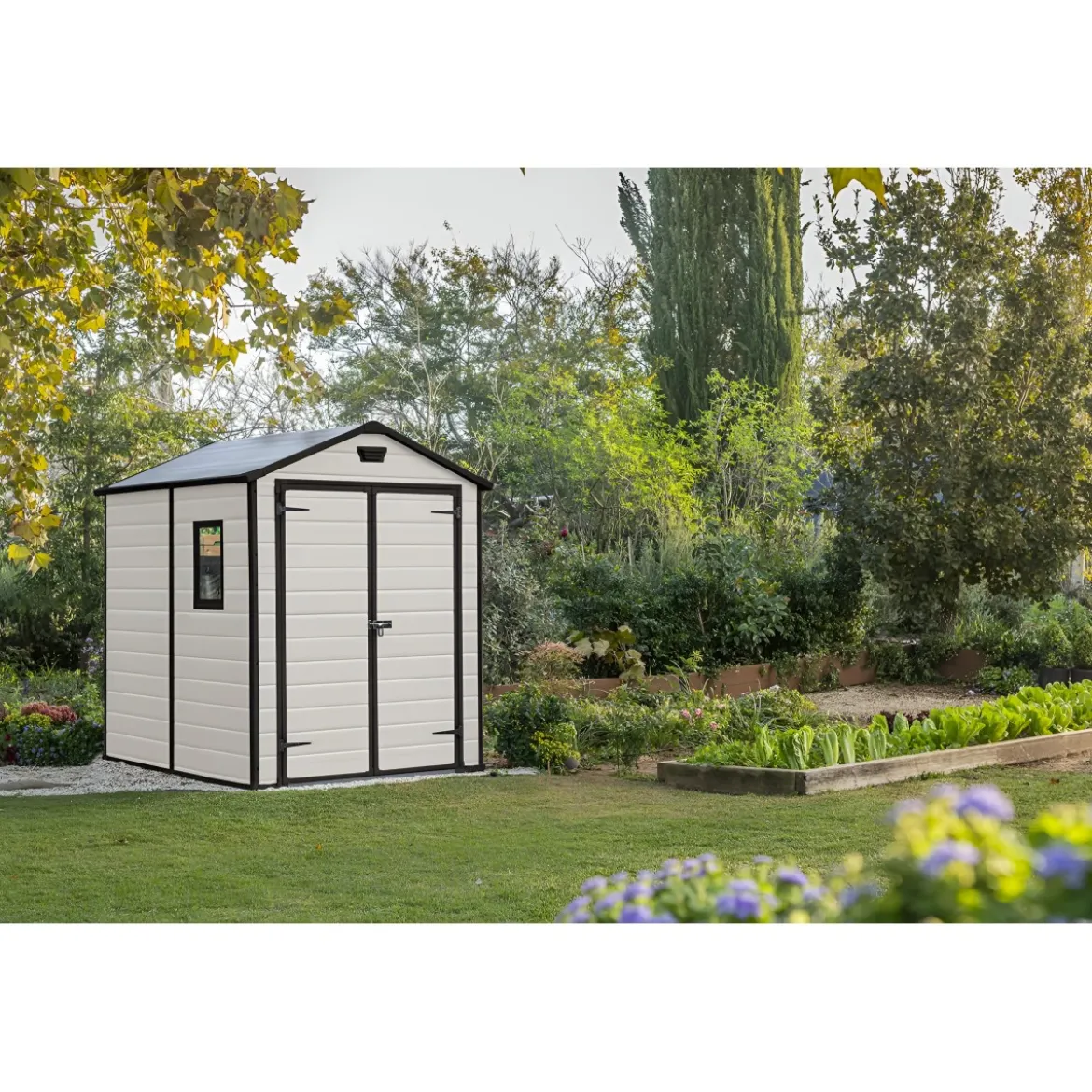 Keter Box Manor 185x236 per Esterno in Resina Capanno Porta Attrezzi Beige
