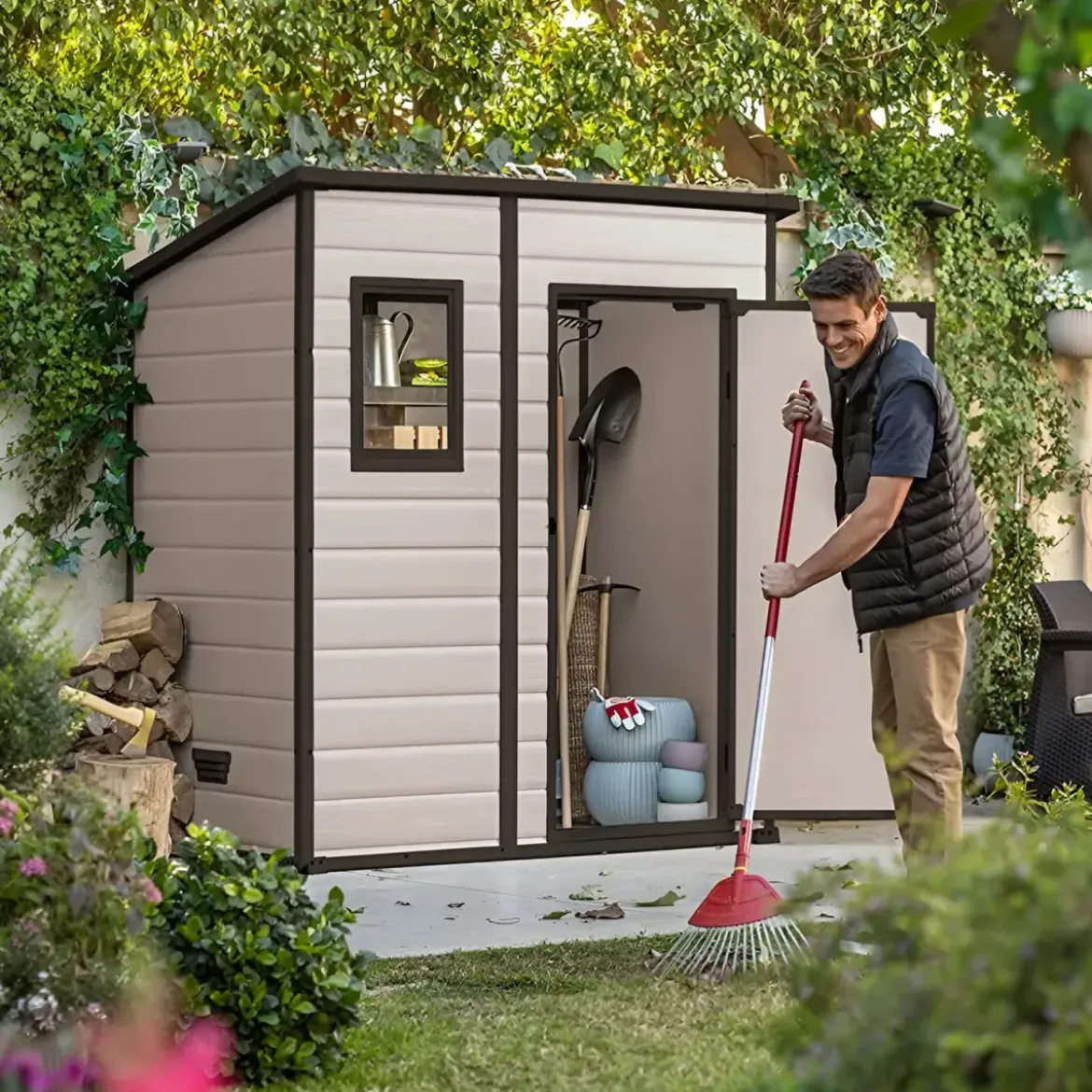 Keter Casetta MANOR PENT 183x111 in Resina PVC Box Armadio Giardino