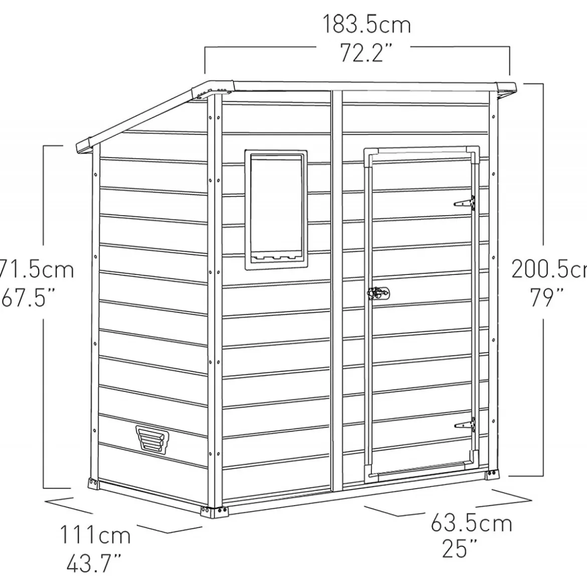 Keter Casetta MANOR PENT 183x111 in Resina PVC Box Armadio Giardino