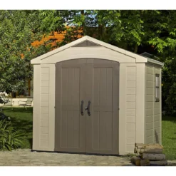 Keter Casetta per Attrezzi Factor 256x182 con Pavimento Interno da Giardino