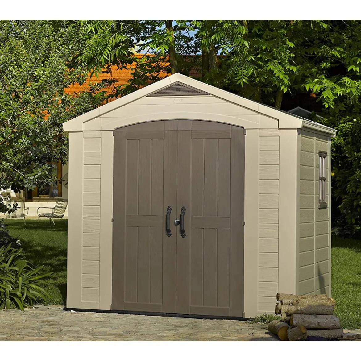 Keter Casetta per Attrezzi Factor 256x182 con Pavimento Interno da Giardino
