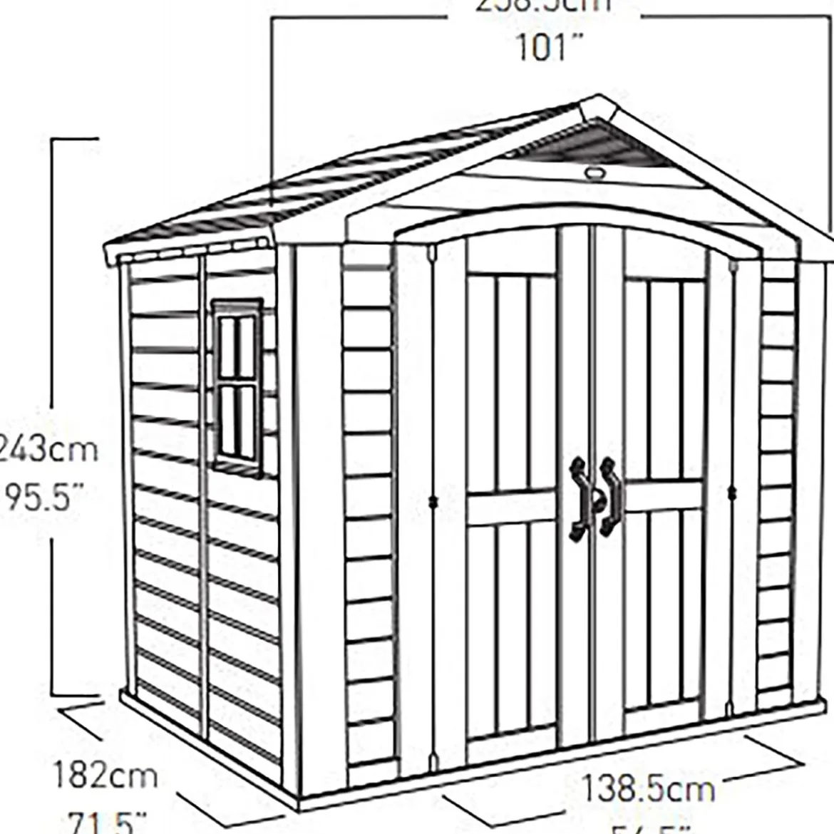 Keter Casetta per Attrezzi Factor 256x182 con Pavimento Interno da Giardino